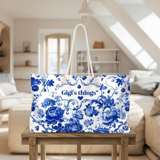 Custom Grandma Weekender Bag – Personalized Floral Travel Tote for Gigi, Nana, or Mom Personalized Grandma Weekender Bag – Custom Floral Travel Tote for Gigi, abuela, or Memaw | Overnight Gift Bag