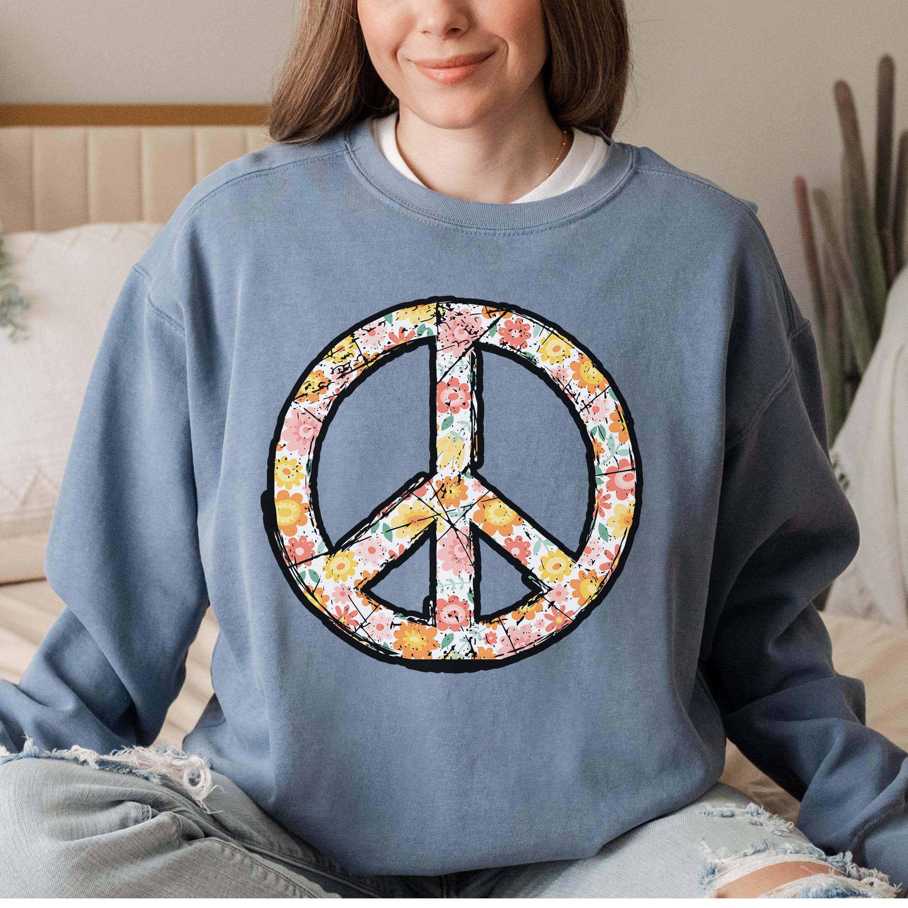 【BRICK】PEACE SLOGAN SWEATSHIRTS GIRL PEACE SIGN MULTICOLOR METAL STUDS FUR zip hoodie