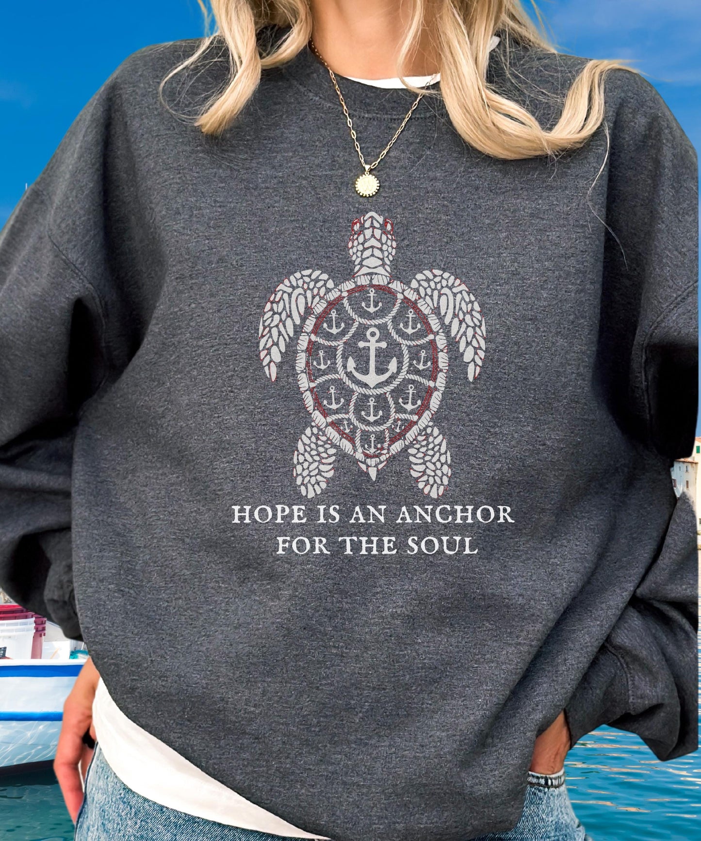 Christian Nautical Sweatshirt Fisherman Aesthetic Unisex Sweatshirt Oversized Beach Jumper Coastal Bible Verse Gift Religious beach Sweater